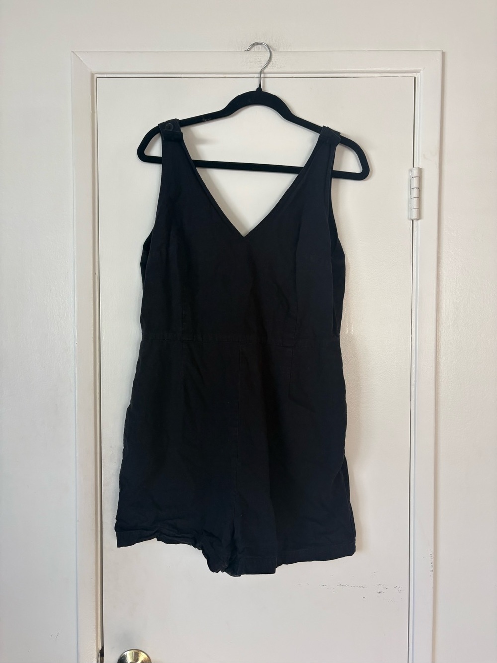 United by Blue Organic Black V-Neck Romper Size L